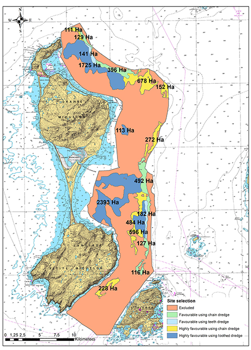 Mapa náutico que muestra diferentes áreas de estudio y evaluación en una región costera con islas, destacando zonas con distintos niveles de vegetación y uso del suelo mediante colores y etiquetas de hectáreas.

Descripción generada con IA